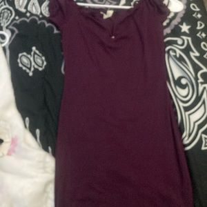 off the shoulder plum dress